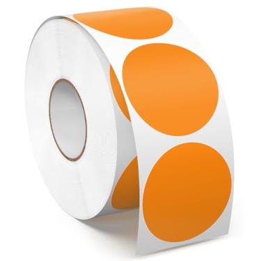 Imagem de Meitaat Rolo de adesivos de círculo laranja de 3,8 cm, 1000 peças, etiquetas autoadesivas de vinil redondas com codificação de cores, à prova d'água, para venda de negócios, escola, escritório, casa