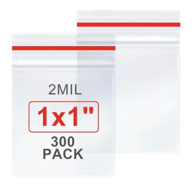 Imagem de Aubeco 300 peças de mini sacos de plástico de 2,5 x 2,5 cm, pequenos sacos com zíper resseláveis para pequenas empresas, armazenamento, presentes, doces, parafusos, joias, comprimidos diários