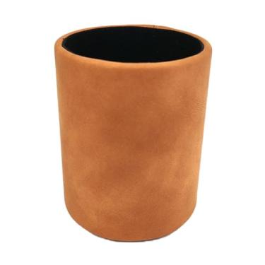 Imagem de Fosinz Porta-lápis para caneta, copo de couro, organizador de mesa, suporte para decoração de escova e tesoura, decoração de escritório, casa, escola