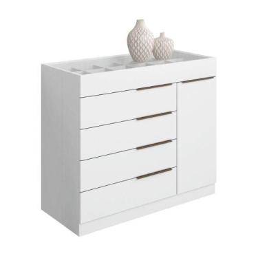 Imagem de Cômoda 5 Gavetas Porta Joias Organizador Vidro Sevilha - ARAMOVEIS