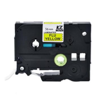 Imagem de Fita Compatível Brother Tz Tze C61 Amarela Fluorescente Letra Preta 36