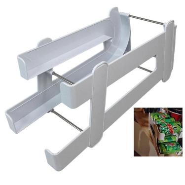 Imagem de Organizador de Geladeira Porta Lata Despensa Armazenamento Bebida Suco Refrigerante Prateleira Multiuso Resistente