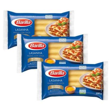 Imagem de Kit 3 Massa Para Lasanha Barilla com Ovos 200g