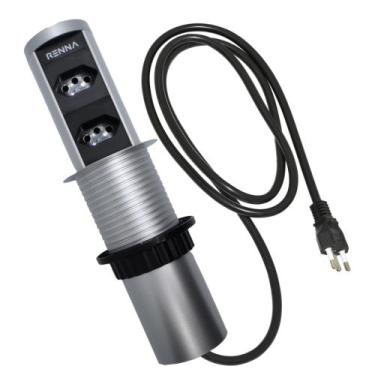 Imagem de Torre de Tomada Embutir Automática com 2 Tomadas aceita pinos 10a e 20