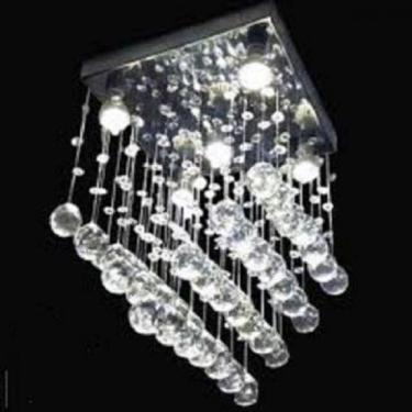Imagem de Lustre Para Sala, Quarto, Hall, Cozinha, Em Cristal K9 Base 30x30 40cm