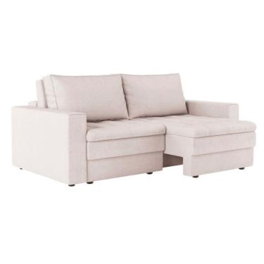 Imagem de Sofá 3 Lugares Retrátil Berna Linho Cru 210 cm
