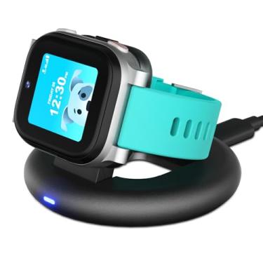 Imagem de Hexasider Base de carregamento dobrável compatível com o relógio AT&T Amigo Jr, suporte de carregador magnético ajustável em vários ângulos com cabo de carregamento USB tipo C para acessórios de