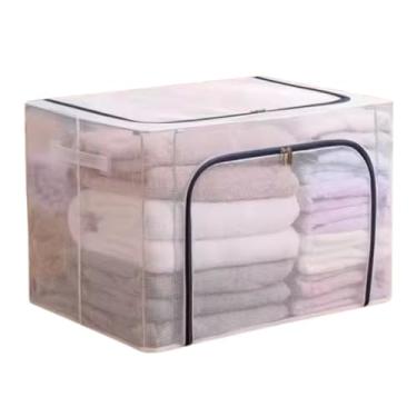 Imagem de Caixa Organizadora Transparente para Roupas e Cobertores 100 Litros com Zíper