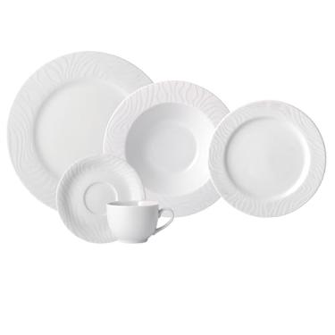 Imagem de Serviço de Jantar e Chá 30 Peças em Porcelana, Modelo Luiza, Redondo com Relevo, Porcelana Schmidt