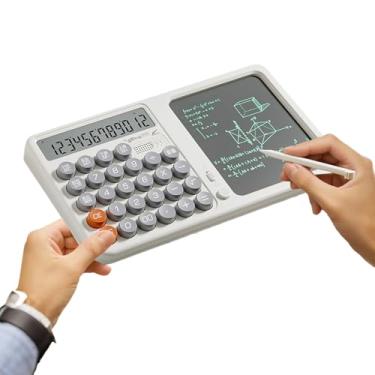 Imagem de Calculadora com bloco de notas | Calculadora de mesa, ferramenta de cálculo de proteção ocular grande com de escrita para escola, negócios, crianças, estudantes, adultos