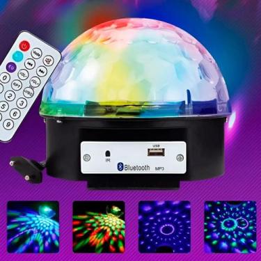 Imagem de Bola De Balada Iluminação Festa Colorida Controle Giratória - Bivena