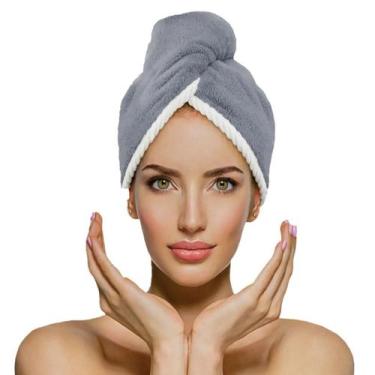 Imagem de Touca Cabelo Dupla Face Power Sec - Laço Home Cinza Escuro - Laco Home