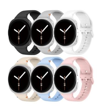 Imagem de Pulseira esportiva compatível com Samsung Galaxy Watch 8 de 40 mm e 44 mm/8 Classic de 46 mm, para mulheres e homens, pulseira de substituição de silicone macio sem lacunas para Samsung Galaxy Watch 8