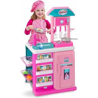 Imagem de Cozinha Gourmet Infantil Completa Rosa Sai Água Magic Toys