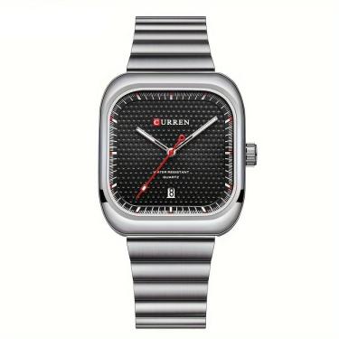 Imagem de Relógio Casual Masculino de Quartzo Pulseira de Aço Inoxidável Quadrado