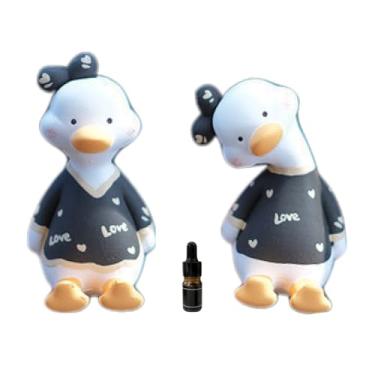 Imagem de Purificador de ar de carro de pato fofo para ventilação - LXQTAO decoração de carro interior elegante e compacta (preto, fragrância enviada aleatoriamente)