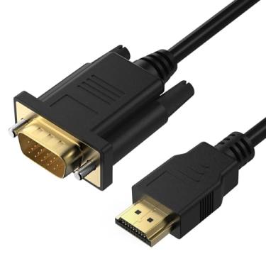 Imagem de Cabo HDMI para VGA de 1,8 m, banhado a ouro, 1080p a 60Hz, fonte HDMI unidirecional para monitor VGA (macho para macho), compatível com computador, desktop, laptop, PC, monitor, projetor, HDTV, Roku