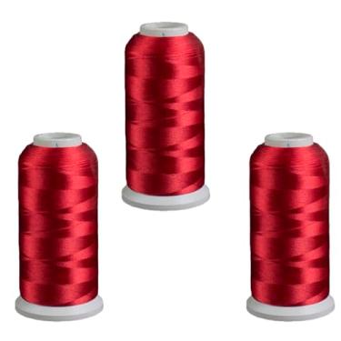 Imagem de 3 Linha Poliester Máquina Bordar 4000m cada Vermelho Escuro
