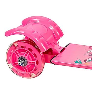 Imagem de Patinete Rosa Unitoys Feminino Infantil Dobrável Com Altura Ajustável 