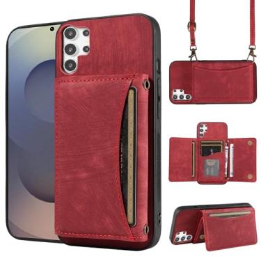 Imagem de Capa de telefone para Samsung Galaxy S25 Ultra 5G Capa carteira com alça de ombro transversal, bolso com suporte fino para celular, bolsa flip para celular S25Ultra 25S S 25 25Ultra 6,9 2025 meninas