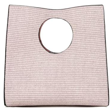 Imagem de KURGOOL Bolsas clutch de palha para mulheres, bolsas de mão de couro de tecido, bolsa de mão e bolsas de mão, bolsa de mão minimalista bolsa de praia, Roxo claro