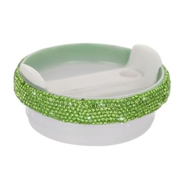 Imagem de Tampa de copo de substituição de 1,134 g para Stanley Cup Bling Tampas de copo de substituição compatíveis com Stanley Quencher 2.0 Cup Top Covers Acessórios para mulheres (verde)