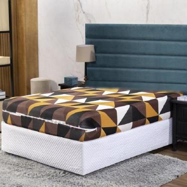 Imagem de Capa de Colchão Solteiro 25cm com Zíper Protetor de Malha Estampada 1 