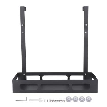 Imagem de Prateleira de chuveiro de parede grande metal espacial metal pendurado chuveiro orgânio com xtção xícara para banheiro ferro banheiro preto design moderno armazenamento de (Digite uma única camada)