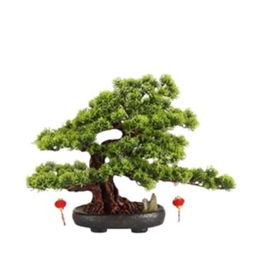 Imagem de Plantas artificiais, decoração de entrada de casa, árvore de bonsai artificial com vaso, sala de estar, escritório, hotel, enfeites de árvore falsa, bonsai artificial