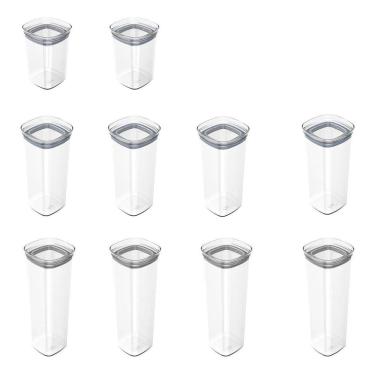 Imagem de Kit 10 Potes Herméticos Porta Mantimentos Alimentos Tampa