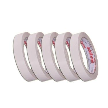 Imagem de Fita Adesiva Fina Dupla Face Transparente 18X30 Kit 5