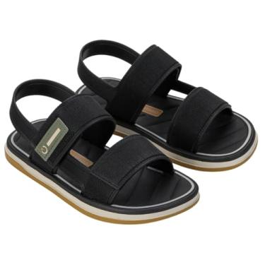Imagem de Sandália Cartago InfantilMenino, Preta Azul, Tiras Ajustáveis Autocolante, Sola Emborrachada Antiderrapante (Preto, BR, Criança de 4 a 8 anos, Numérico, 30)