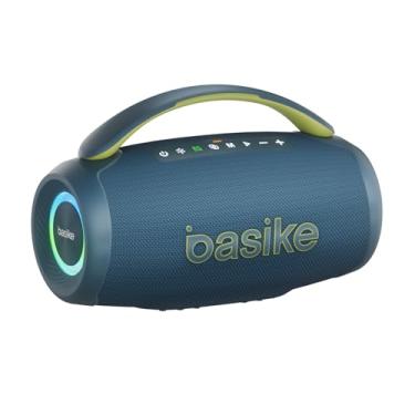 Imagem de Basike Caixa de Som Bluetooth 5.4 100W Potência Real IPX6 à Prova D'água, Grave Bass, TWS, Bateria com até 20h de Música, Alto-Falante para Praia, Piscina (Azul)