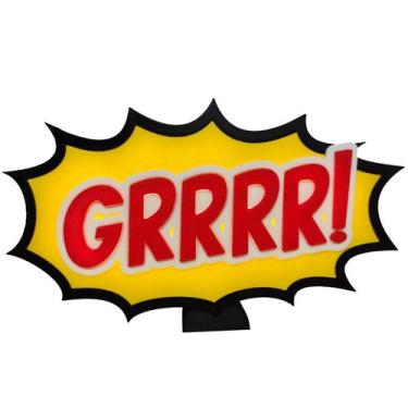 Imagem de Luminária Grrrr! 25cm Led Abajur Mesa 3D com Fonte Geek - Kits for Kid