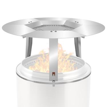 Imagem de Toriexon Defletor de calor adequado para fogão Solo Stove Ranger, 38 cm, difusor de calor de aço inoxidável 304 para fogueira Ranger com luvas de grelha e perna destacável, captura e redireciona o