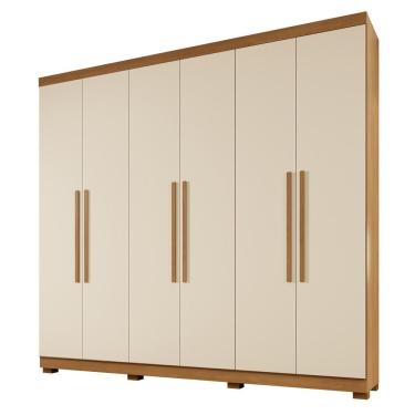 Imagem de Guarda Roupa Viena 6 Portas 4 Gavetas 10 Prateleiras Cinamomo Off