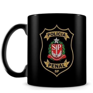 Imagem de Caneca Polícia Penal de São Paulo (100% Preta) 325ml Porcelana Personalizada Presente Divertido