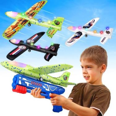Imagem de Lançador de aviões Toy Onysurui com 3 aviões de espuma de 4 a 9 anos