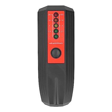 Imagem de EMF medidor de campo magnético Detector de campo Eletromagnético Testador de radiação com 5 Indicador de LED para Proteção à Saúde do Office de Saúde ABS Material portátil (Preto)