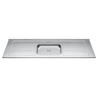Imagem de Pia De Cozinha Com Cuba E Válvula Bali 200cm Aço Inox - Ghel Plus