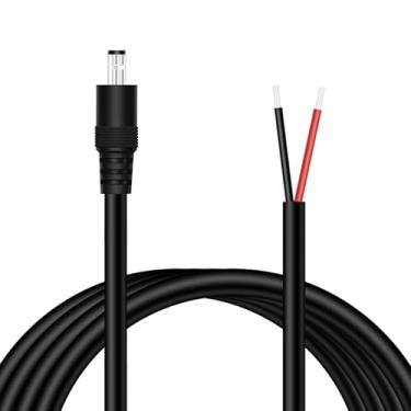 Imagem de Fancasee Cabo Pigtail de alimentação CC de 5,5 mm x 2,5 mm, 16 AWG, conector conector macho para fonte de alimentação de fio desencapado, cabo de reparo para câmera de segurança de vigilância CCTV