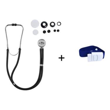 Imagem de Kit Estetoscópio Rappaport Duplo Adulto e Infantil + Garrote Torniquet