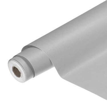 Imagem de HARFINGTON Papel de parede de PVC 55 cm x 500 cm à prova d'água autoadesivo decorativo papel de contato de pano removível para móveis de armário de cozinha e quarto, cinza