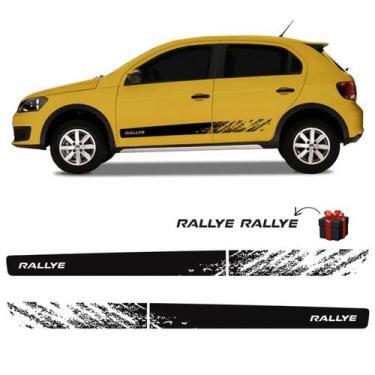 Imagem de Kit Adesivo Completo Faixa Lateral Gol Rallye G6 Prata/preto - SPORTIN