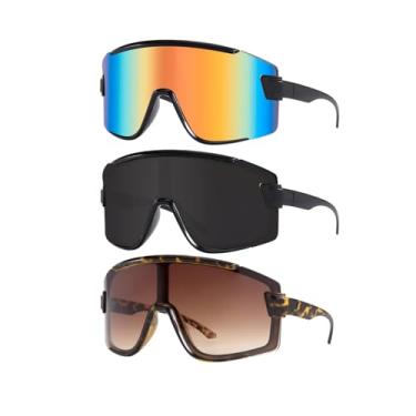 Imagem de Karsaer Óculos de sol Vision 3 peças de óculos de sol envolventes para homens e mulheres óculos de sol neon óculos de sol ciclismo esqui óculos de sol anos 80 anos 90