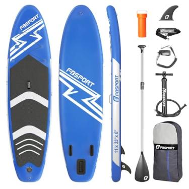 Imagem de FBSPORT Prancha de stand up paddle inflável premium de 11', prancha de ioga com acessórios de sup duráveis ​​e bolsa de transporte | postura ampla, controle de surf, deck antiderrapante, lea