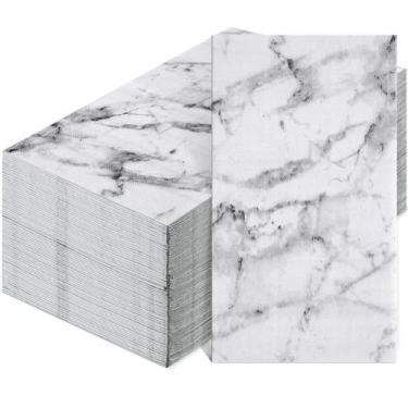 Imagem de Toalhas de mão de papel descartáveis Zonon 100 unidades Marble Design