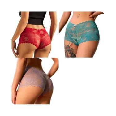 Imagem de Conjunto De Calcinha De Renda Floral Para Mulheres, Lingerie Macia De 