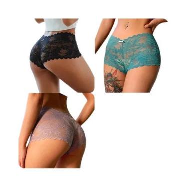 Imagem de Conjunto De Calcinha De Renda Floral Para Mulheres, Lingerie Macia De 
