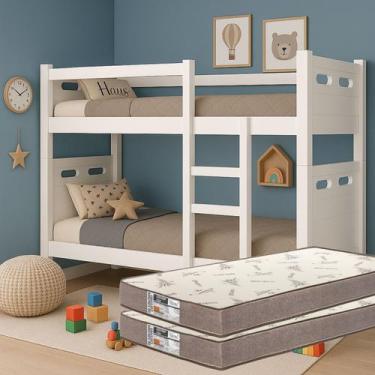 Imagem de Beliche ou 2 Camas Solteiro com 02 Colchões Firmes Estrutura Reforçada